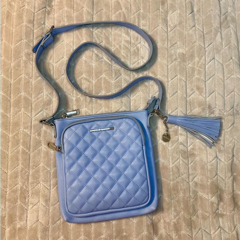 Steve Madden Blue Quilted Crossbody Bag - Picture 1 of 10